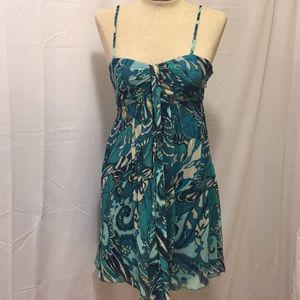 Express Blue/Green Strapless Dress-3 Way Straps